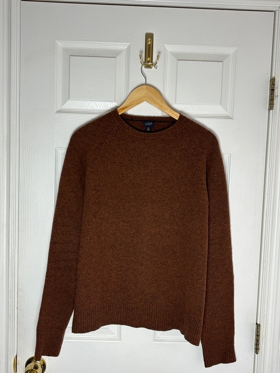 J. Crew Other - J.CREW Men's Brown 100% Lambswool Raglan Crewneck Sweater Size M